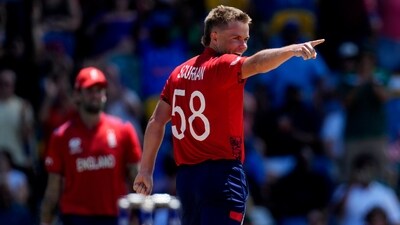 England all-rounder Sam Curran completed 50 wickets in T20Is during the Super 8 game (AP)
