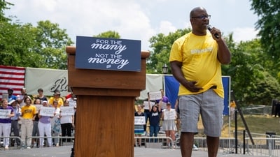 U.S. Rep. Jamaal Bowman (D-NY) speaks during a rally at St. Mary's Park on June 22, 2024 in the Bronx borough of New York City. (Getty Images via AFP) U.S. Rep. Jamaal Bowman (D-NY) speaks during a rally at St. Mary's Park on June 22, 2024 in the Bronx borough of New York City. (Getty Images via AFP)