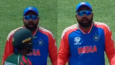 Rohit Sharma teases Bangladesh batter during T20 World Cup Super Eight match Rohit Sharma teases Bangladesh batter during T20 World Cup Super Eight match