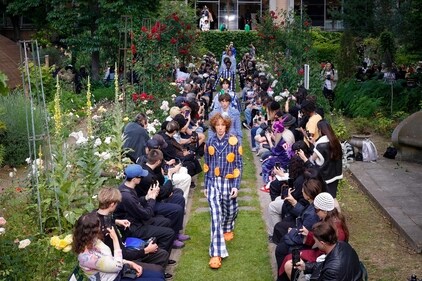 Models present creations by Walter Van Beirendonck for the Spring/Summer 2025 menswear ready to wear show as part of the Paris Fashion Week. (Photo by GEOFFROY VAN DER HASSELT / AFP) Models present creations by Walter Van Beirendonck for the Spring/Summer 2025 menswear ready to wear show as part of the Paris Fashion Week. (Photo by GEOFFROY VAN DER HASSELT / AFP)