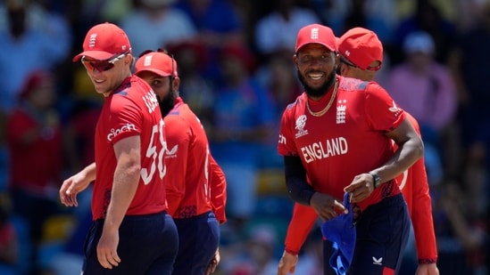 Jos Buttler won the toss and England opted to bowl against the USA in match No.49 of the T20 World Cup at the Kensington Oval.&nbsp;(PTI)