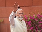 Prime Minister Narendra Modi waves as he arrives at the Parliament House complex on the first day of the first session of the 18th Lok Sabha. Prime Minister Narendra Modi waves as he arrives at the Parliament House complex on the first day of the first session of the 18th Lok Sabha.