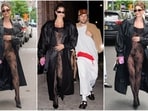 Hailey Bieber turns heads in a striking black catsuit, showcasing her growing baby bump with style during a recent outing with Justin. Hailey Bieber turns heads in a striking black catsuit, showcasing her growing baby bump with style during a recent outing with Justin.