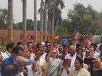 Opposition leaders protest outside Parliament with copies of Constitution Opposition leaders protest outside Parliament with copies of Constitution