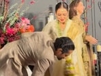 Siddharth, Rekha and Aditi Rao Hydari at Sonakshi Sinha's wedding reception.