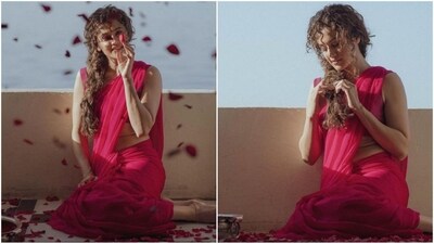 Taapsee Pannu recently took to Instagram and gave her fans a sweet surprise as she uploaded a series of stunning pictures in a six-yards of grace. Her latest look is all about sartorial elegance as she stuns in a gorgeous pink chiffon saree. She draped the saree in the traditional way, letting the pallu fall beautifully from her shoulders. With curly locks and minimal make-up, she looked simply breathtaking.&nbsp; (Instagram)