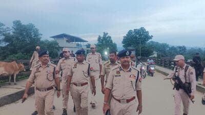 Assam IGP Prasanta Kumar Bhuiyan along with DIG Southern Assam, Kangkanjyoti Saikia, Cachar SP Numal Hahatta and other officials of Assam police Assam IGP Prasanta Kumar Bhuiyan along with DIG Southern Assam, Kangkanjyoti Saikia, Cachar SP Numal Hahatta and other officials of Assam police