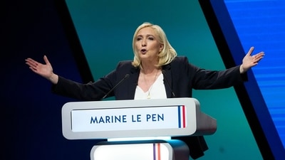French far-right leader Marine Le Pen delivers a speech during a campaign rally
(File image) (AP Photo/Michel Euler). (AP) French far-right leader Marine Le Pen delivers a speech during a campaign rally
(File image) (AP Photo/Michel Euler). (AP)