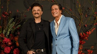 Bollywood actors Anil Kapoor and Chunky Panday pose for photographs during the wedding reception party of actors Sonakshi Sinha and Zaheer Iqbal, in Mumbai on June 23, 2024. (AFP) Bollywood actors Anil Kapoor and Chunky Panday pose for photographs during the wedding reception party of actors Sonakshi Sinha and Zaheer Iqbal, in Mumbai on June 23, 2024. (AFP)