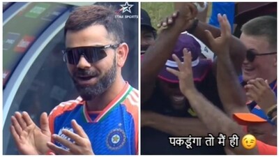 Kohli was all praise for the fan, who plucked the fantastic catch (Star Sports) Kohli was all praise for the fan, who plucked the fantastic catch (Star Sports)