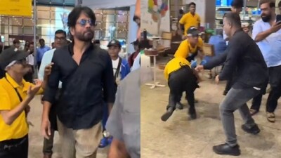 Nagarjuna finds himself in the line of fire as his security personnel ends up manhandling fan Nagarjuna finds himself in the line of fire as his security personnel ends up manhandling fan