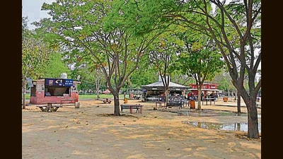 Officials said the park is being constructed with irregular CSR funds, hence the delay. (Gurpreet Singh/HT) Officials said the park is being constructed with irregular CSR funds, hence the delay. (Gurpreet Singh/HT)