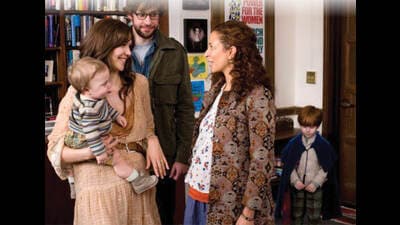 Settling down and preparing for a child isn’t easy, as Verona and Burt realise in Away We Go (2009). Settling down and preparing for a child isn’t easy, as Verona and Burt realise in Away We Go (2009).