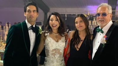 Lalit Modi and Vijay Mallya attended Sidhartha Mallya and Jasmine's wedding in the United Kingdom. (X/@hvgoenka) Lalit Modi and Vijay Mallya attended Sidhartha Mallya and Jasmine's wedding in the United Kingdom. (X/@hvgoenka)