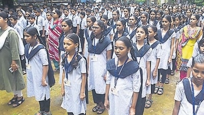 Significant delays in uniforms can be attributed to the delay in textile supply by the vendor and the frequent changes in the uniform policy — three times a year, which have caused significant confusion, delaying the distribution process. (HT PHOTO) Significant delays in uniforms can be attributed to the delay in textile supply by the vendor and the frequent changes in the uniform policy — three times a year, which have caused significant confusion, delaying the distribution process. (HT PHOTO)