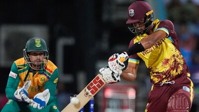 Initially, a half-century from Roston Chase (52) took West Indies to 135/8 in 20 overs. (AP) Initially, a half-century from Roston Chase (52) took West Indies to 135/8 in 20 overs. (AP)