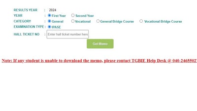 TS Inter Supply Results 2024: Direct link to download IPASE 1st, 2nd year marks memo. TS Inter Supply Results 2024: Direct link to download IPASE 1st, 2nd year marks memo.