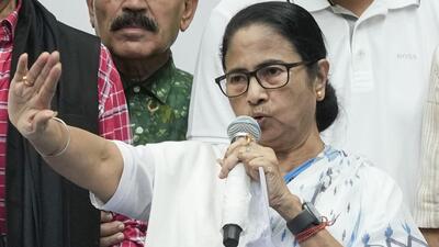 West Bengal chief minister and TMC chief Mamata Banerjee interacts with the media after a meeting with newly elected MPs of the party in Kolkata on June 8 (PTI) West Bengal chief minister and TMC chief Mamata Banerjee interacts with the media after a meeting with newly elected MPs of the party in Kolkata on June 8 (PTI)