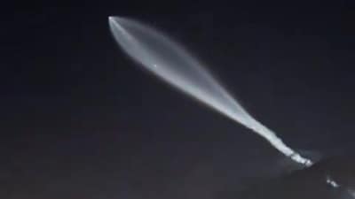 The launch took place from Vandenberg Space Force Base on California's Central Coast and coincided with the first day of the two-day electronic dance music festival.