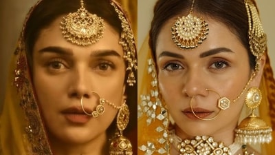 Heena captivates in a golden ensemble a la Aditi Rao Hydari's iconic look from Heeramandi. Adorned with jewellery that mirrors the actor's look and. the flawless makeup, there's no doubt the fashion influencer's look bears a striking similarity to Aditi's. Heena captivates in a golden ensemble a la Aditi Rao Hydari's iconic look from Heeramandi. Adorned with jewellery that mirrors the actor's look and. the flawless makeup, there's no doubt the fashion influencer's look bears a striking similarity to Aditi's.