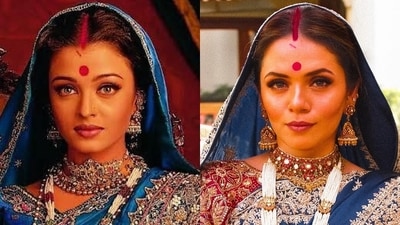 We thought Aishwarya Rai's iconic Devdas look was unmatched – but this influencer proved us wrong. She flawlessly captured the vibrant blue saree ensemble the actor sported as Paro in the 2002 film, and even struck the perfect pose! (All pics: Instagram/ Heena Somani) We thought Aishwarya Rai's iconic Devdas look was unmatched – but this influencer proved us wrong. She flawlessly captured the vibrant blue saree ensemble the actor sported as Paro in the 2002 film, and even struck the perfect pose! (All pics: Instagram/ Heena Somani)