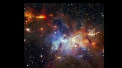 This image of jets of gas from newborn stars was shared by NASA. This image of jets of gas from newborn stars was shared by NASA.