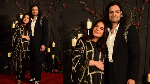 Richa Chadha and Ali Fazal twinning in black Richa Chadha and Ali Fazal twinning in black