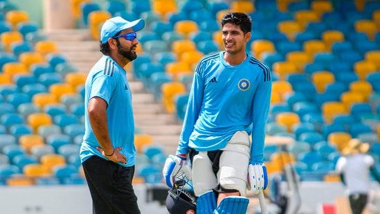 Rohit Sharma and Shubman Gill during a practice session (PTI)