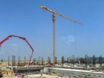 Construction underway at the Noida airport site in Jewar. The airport is scheduled to open by end-2024. (PTI/Archive)