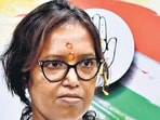 Gaikwad, who recently completed a year as the Mumbai Congress president, got a target on her back after being picked as the candidate for Mumbai North Central, which several leaders were eyeing. (Bhushan Koyande/HT Photo) Gaikwad, who recently completed a year as the Mumbai Congress president, got a target on her back after being picked as the candidate for Mumbai North Central, which several leaders were eyeing. (Bhushan Koyande/HT Photo)