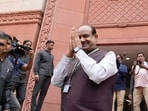 New Delhi: BJP MP Om Birla at the Parliament House complex during the first session of the 18th Lok Sabha, in New Delhi, Tuesday, June 25, 2024. New Delhi: BJP MP Om Birla at the Parliament House complex during the first session of the 18th Lok Sabha, in New Delhi, Tuesday, June 25, 2024.