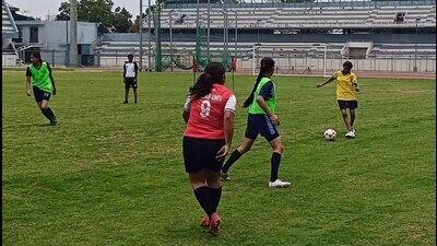 A total of 346 players, including 185 boys and 161 girls, appeared for the trials. (HT Photo) A total of 346 players, including 185 boys and 161 girls, appeared for the trials. (HT Photo)
