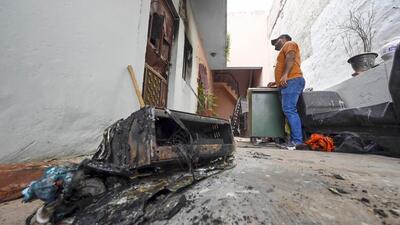 A view of the first-floor residence and the inverter that sparked the fire. (Sanjeev Verma/HT Photo) A view of the first-floor residence and the inverter that sparked the fire. (Sanjeev Verma/HT Photo)