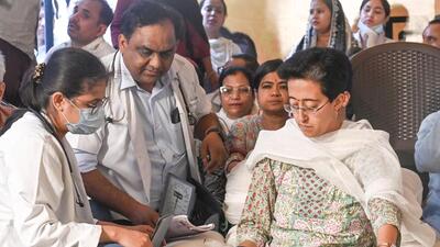 Atishi was on an indefinite hunger strike from last Friday. (Vipin Kumar/HT Photo) Atishi was on an indefinite hunger strike from last Friday. (Vipin Kumar/HT Photo)