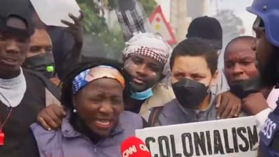 Kenyan activist Auma Obama during an interview with CNN. (X/LarryMadowo)