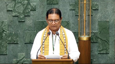 BJP leader Naba Charan Majhi takes oath as a member of Lok Sabha on Tuesday. (HT Photo) BJP leader Naba Charan Majhi takes oath as a member of Lok Sabha on Tuesday. (HT Photo)