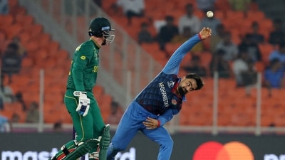 Afghanistan's Rashid Khan in action (REUTERS)