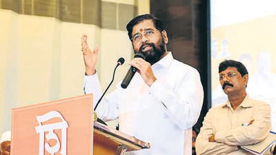 Chief Minister Eknath Shinde speaks during a campaign meeting of Mahayuti candidate Kishor Darade from Nashik Teachers constituency for the Maharashtra legislative council election on Saturday, June 22. (PTI) Chief Minister Eknath Shinde speaks during a campaign meeting of Mahayuti candidate Kishor Darade from Nashik Teachers constituency for the Maharashtra legislative council election on Saturday, June 22. (PTI)