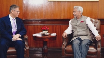 Chinese ambassador Xu Feihong called on external affairs minister S Jaishankar in New Delhi on Tuesday (PTI/VIA @DrSJaishankar) Chinese ambassador Xu Feihong called on external affairs minister S Jaishankar in New Delhi on Tuesday (PTI/VIA @DrSJaishankar)