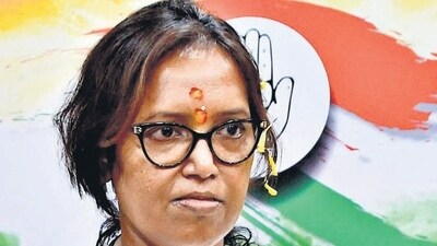 Gaikwad, who recently completed a year as the Mumbai Congress president, got a target on her back after being picked as the candidate for Mumbai North Central, which several leaders were eyeing. (Bhushan Koyande/HT Photo) Gaikwad, who recently completed a year as the Mumbai Congress president, got a target on her back after being picked as the candidate for Mumbai North Central, which several leaders were eyeing. (Bhushan Koyande/HT Photo)