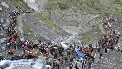 Jammu and Kashmir Police stressed on vigilant highway monitoring ahead of Amarnath Yatra. (HT File) Jammu and Kashmir Police stressed on vigilant highway monitoring ahead of Amarnath Yatra. (HT File)