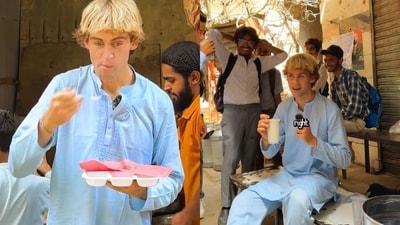 American vlogger eats street food in Lahore. (Instagram/@colinduthie) American vlogger eats street food in Lahore. (Instagram/@colinduthie)