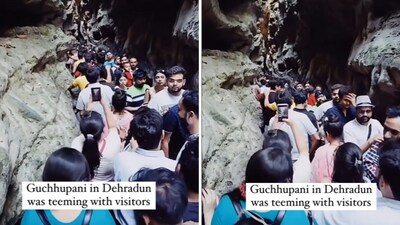 The image shows a crowd in Dehradun’s Gucchupani Cave. (Instagram/@Gucchupani) The image shows a crowd in Dehradun’s Gucchupani Cave. (Instagram/@Gucchupani)