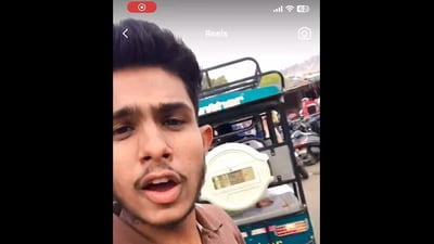 The image, taken from a viral video, shows the man detained for putting "price tags" on foreign women. (Screengrab) The image, taken from a viral video, shows the man detained for putting "price tags" on foreign women. (Screengrab)