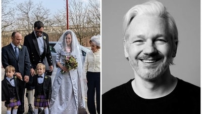 Julian Assange and his wife Stella Moris share two kids Max and Gabriel. (X@wikileaks) Julian Assange and his wife Stella Moris share two kids Max and Gabriel. (X@wikileaks)