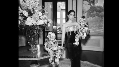 Isha Ambani in a Schiaparelli dress. (Instagram/@anaitashroffadajania) Isha Ambani in a Schiaparelli dress. (Instagram/@anaitashroffadajania)