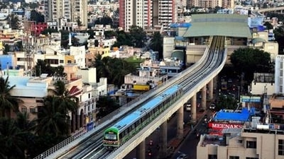 Construction on this elevated extension began in 2017 with initial expectations to finish by mid-2019. (PTI Photo) Construction on this elevated extension began in 2017 with initial expectations to finish by mid-2019. (PTI Photo)