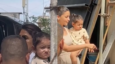 Alia Bhatt, Ranbir Kapoor and Raha were spotted in Mumbai.