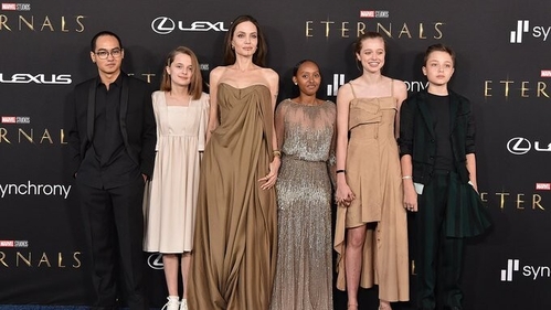 Angelina Jolie photographed with her children