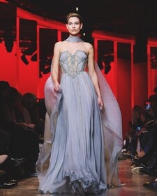 Elie Saab dress on runway. Elie Saab dress on runway.